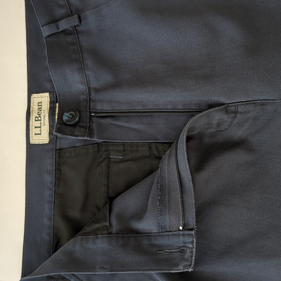 L.L. Bean Original Fit Cotton Twill Pants 14P Navy Blue - Picture 6 of 14